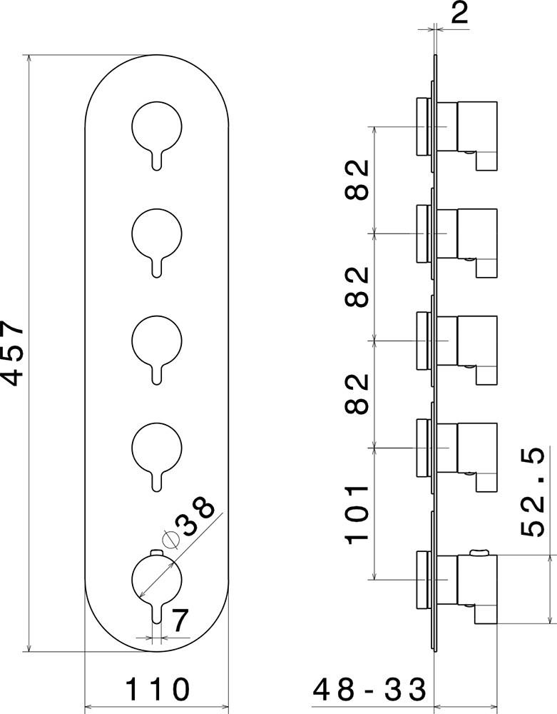 newform Термостатический смеситель для душа с тарелкой Termostatici multiutenza 4 uscite 67624e - Вид №1