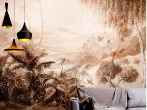 Тропические обои ПВХ бесплатно, экологически чистые, моющиеся