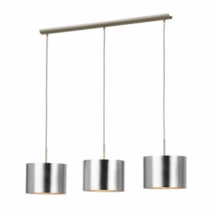 Подвесной светильник на 3 лампы серебряный Saganto 39353 EGLO ДИЗАЙНЕРСКИЕ, SAGANTO 00-3889973 Серебро