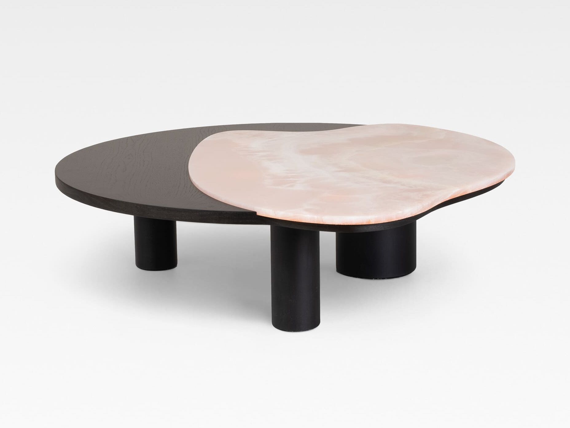 Низкий журнальный столик из розового дуба и оникса Greenapple Bordeira ARCH-00137160