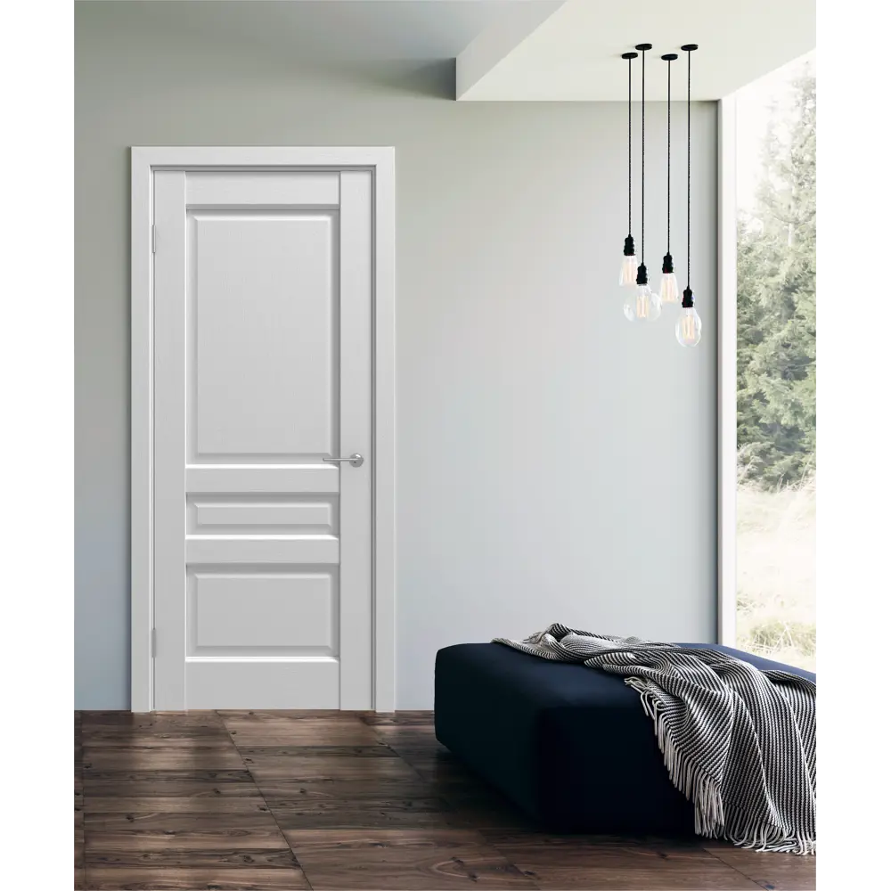 Комплект двери Artens Магнолия глухая 70x200 см ПВХ белый с добором 200 мм STLM-2071380 - Вид №1