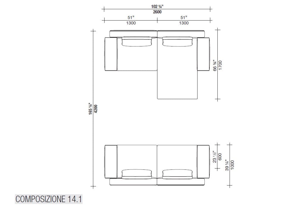 Угловой диван из ткани с полуостровом Lema Venise ARCH-00125173 - Вид №35
