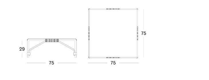Плетеный квадратный низкий садовый столик Vincent sheppard Lucy ARCH-00003206 - Вид №2