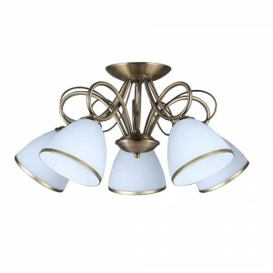 Потолочная люстра Omnilux Alimini OML-25307-05 OMNILUX ALIMINI 336866 Белый;бронза