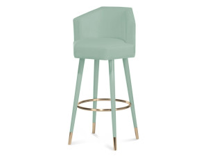 Бархатный барный стул с подставкой для ног