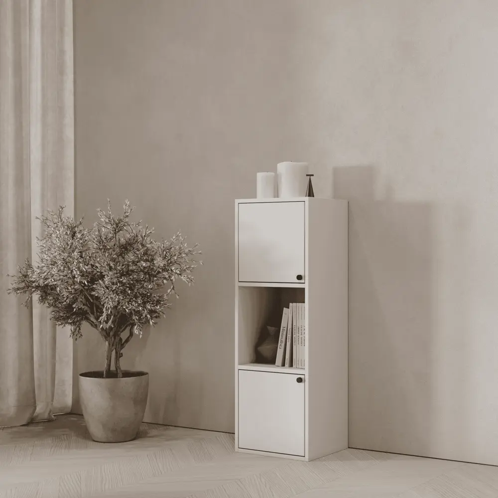 Стеллаж KONSENSA Руан 3 секции 36x104x31.7 см ЛДСП цвет белый STLM-2140804 - Вид №8