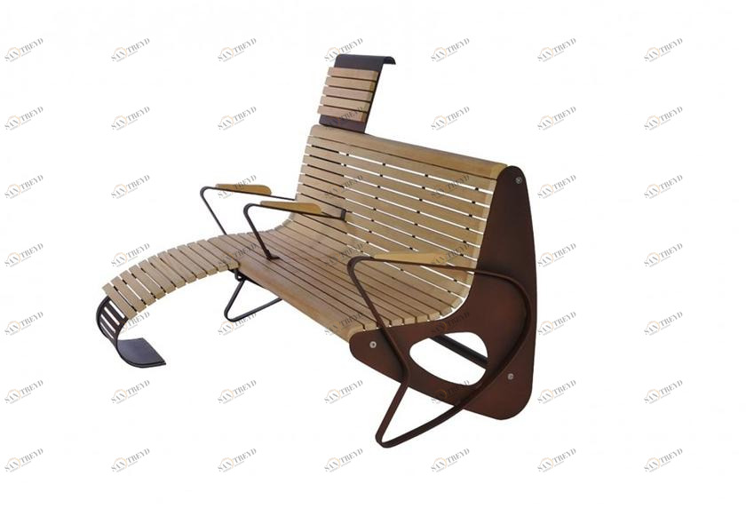 Euroform W Скамья из дерева с подлокотниками со спинкой  1016, 1017, 1018 