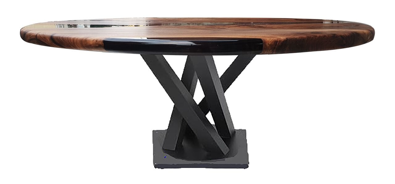 Круглый стол из смолы и орехового дерева Legnor LEG2408731 ARCH-00139281 - Вид №13