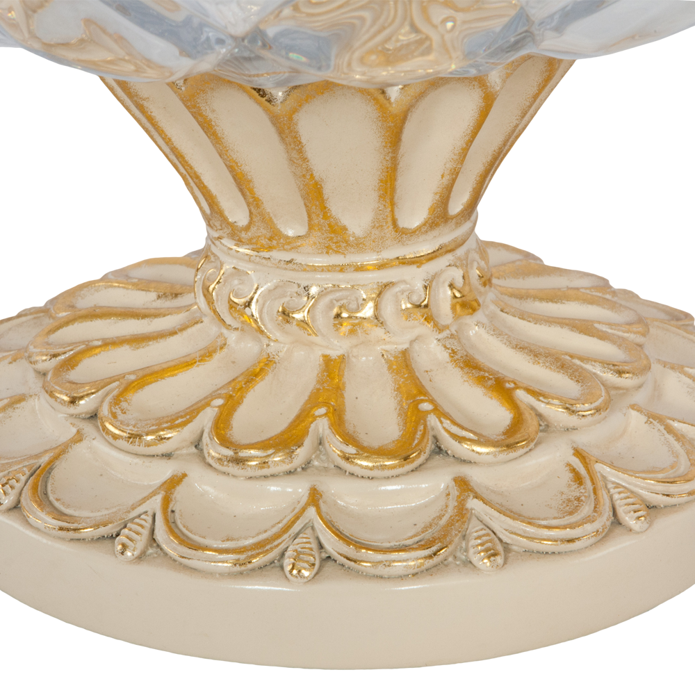 52078 BOGACHO Фруктовница конфетница Бриз Айвори мрамор / стекло  - Вид №1