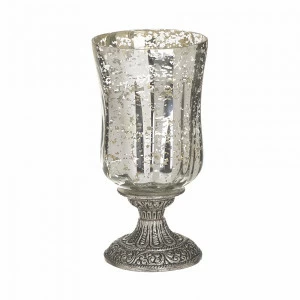 Подсвечник стеклянный 17 см серебро Braunau am Inn TO4ROOMS BRAUNAU AM INN 00-3893340 Прозрачный;серебро