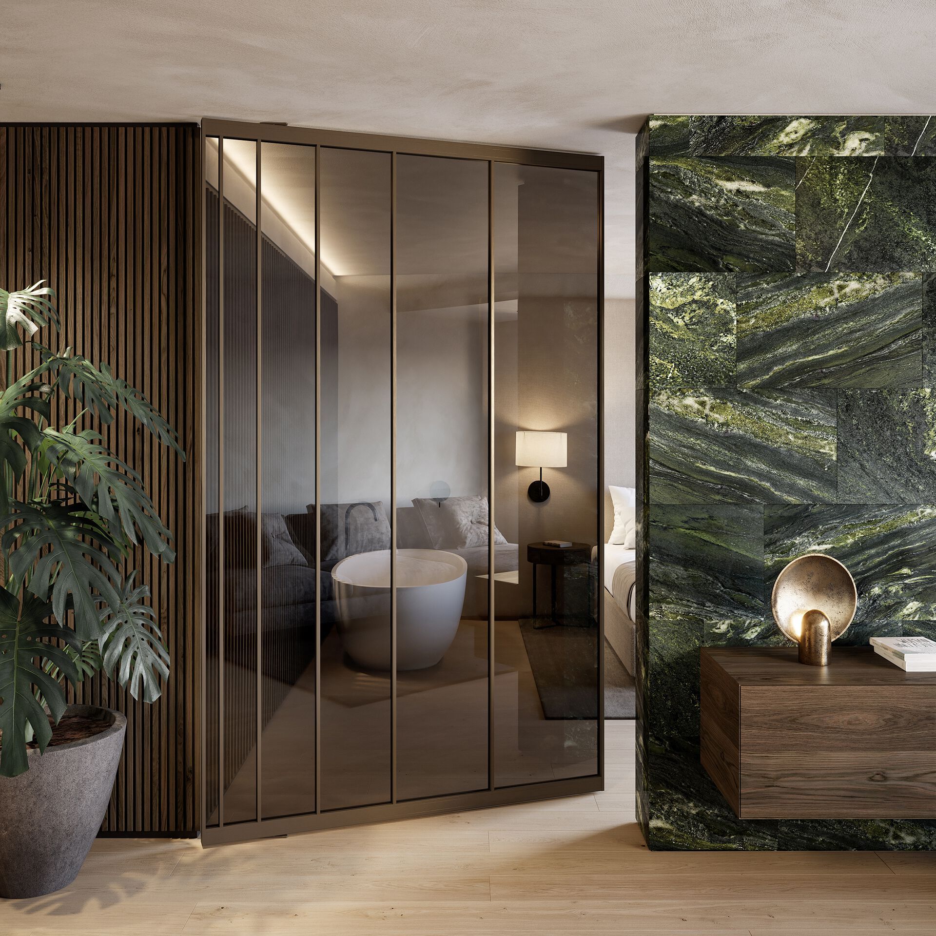 Алюминиевая и стеклянная поворотная дверь AXIS AXIS LIGHT ARCH-00088288 - Вид №5