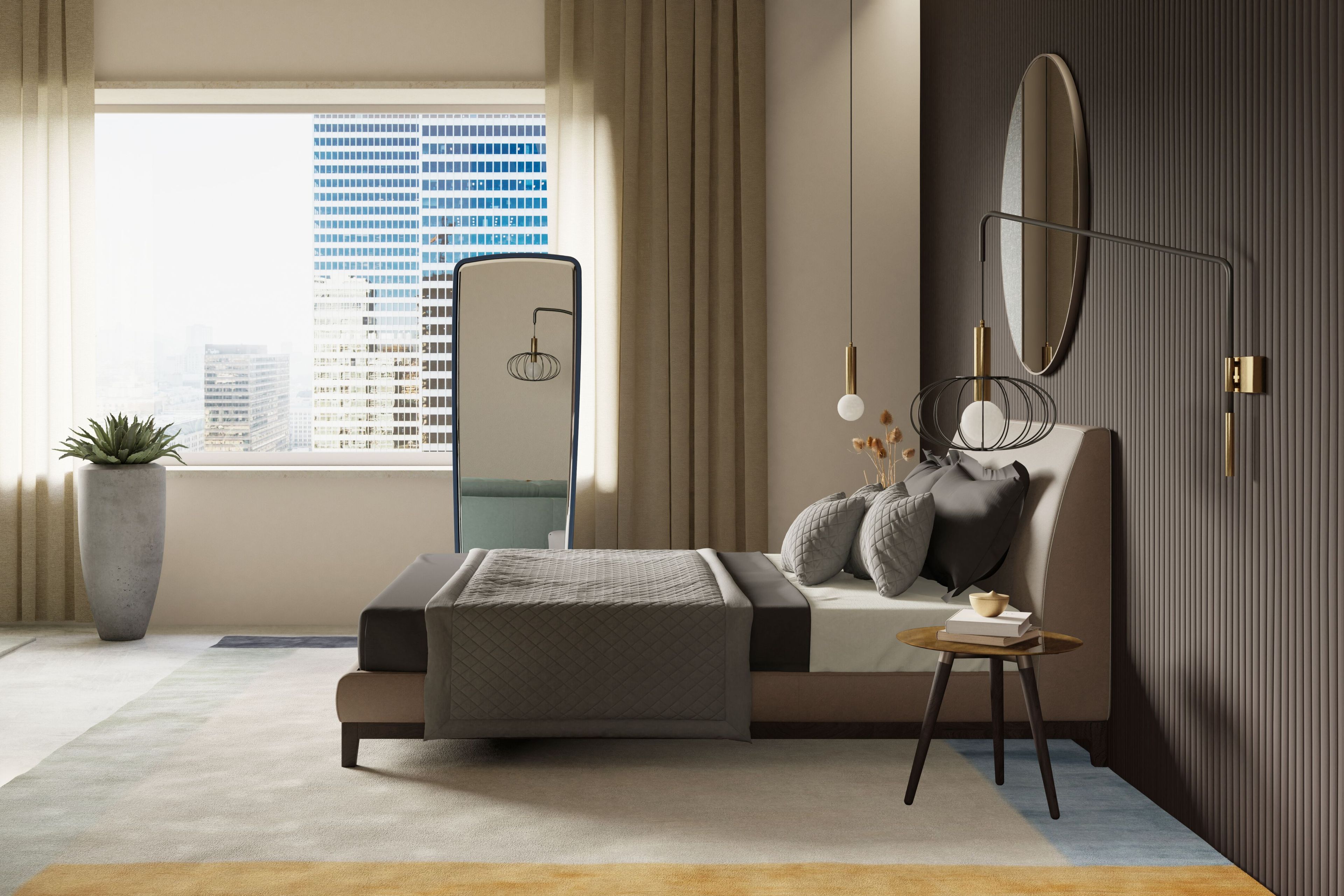 Кожаная двуспальная кровать с мягким изголовьем Borzalino Greg ARCH-00036195 - Вид №2