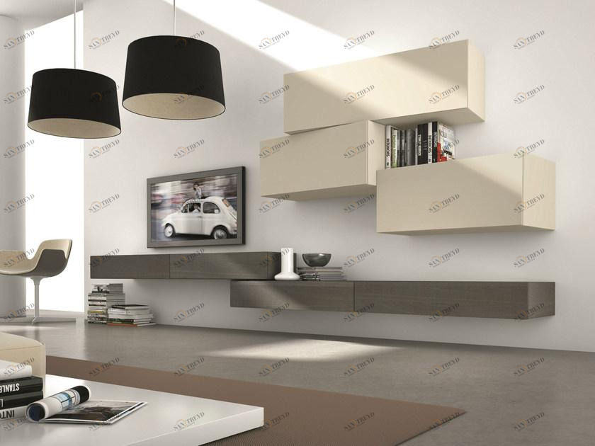 Presotto Модульная модульная стенка с подставкой под телевизор Inclinart rovere vissuto sun-id-1435353