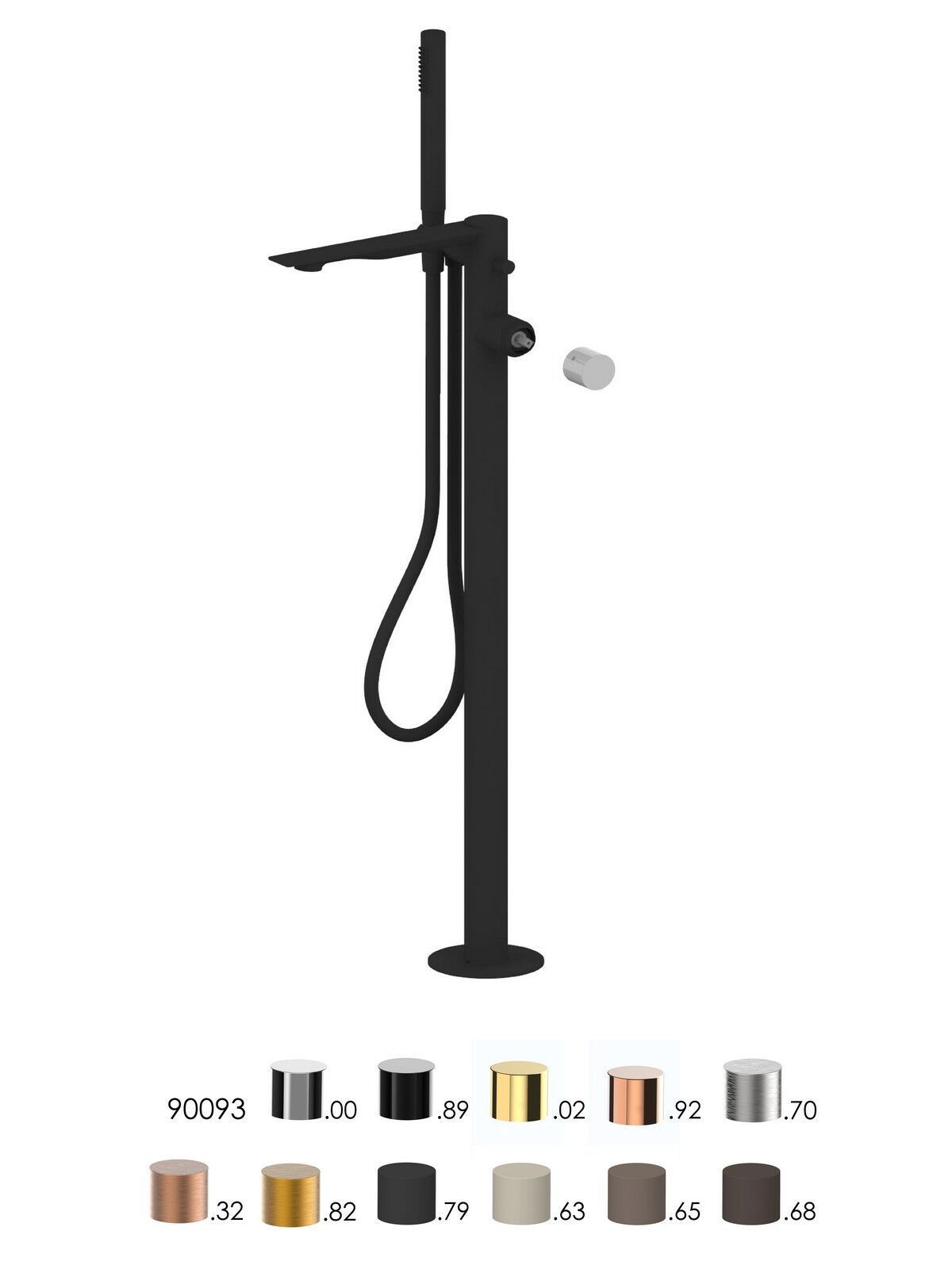 Однорычажный смеситель для ванны с ручным душем Rubinetterie Frattini Narciso S ARCH-00013451 - Вид №2