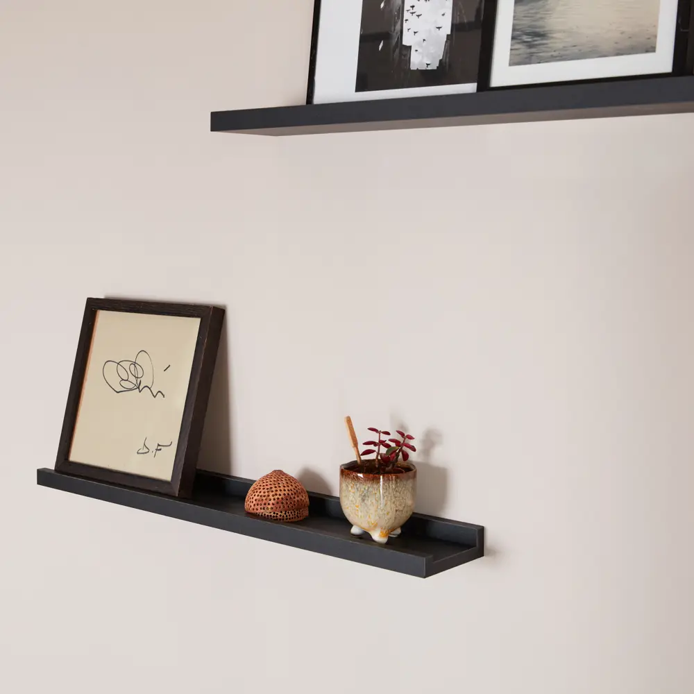 Полка настенная Spaceo Paris 60x10 см МДФ цвет чёрный 82877517 STLM-2078688 