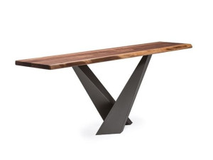 Прямоугольная консоль из стали и дерева