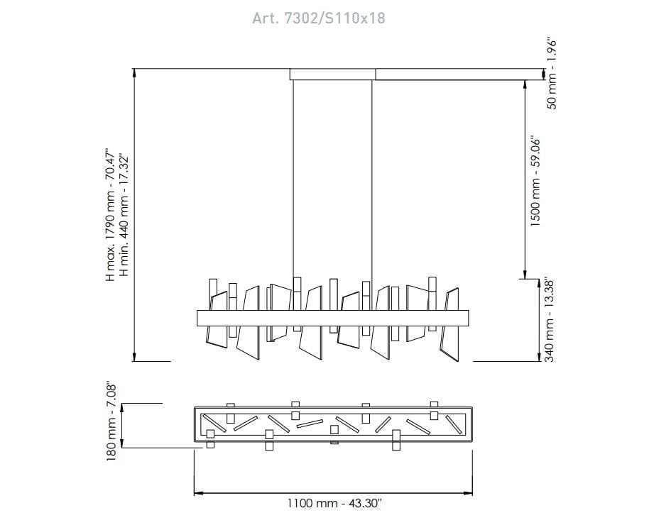 Стеклянный и металлический светодиодный подвесной светильник Patrizia Volpato Vela ARCH-00073472 - Вид №5