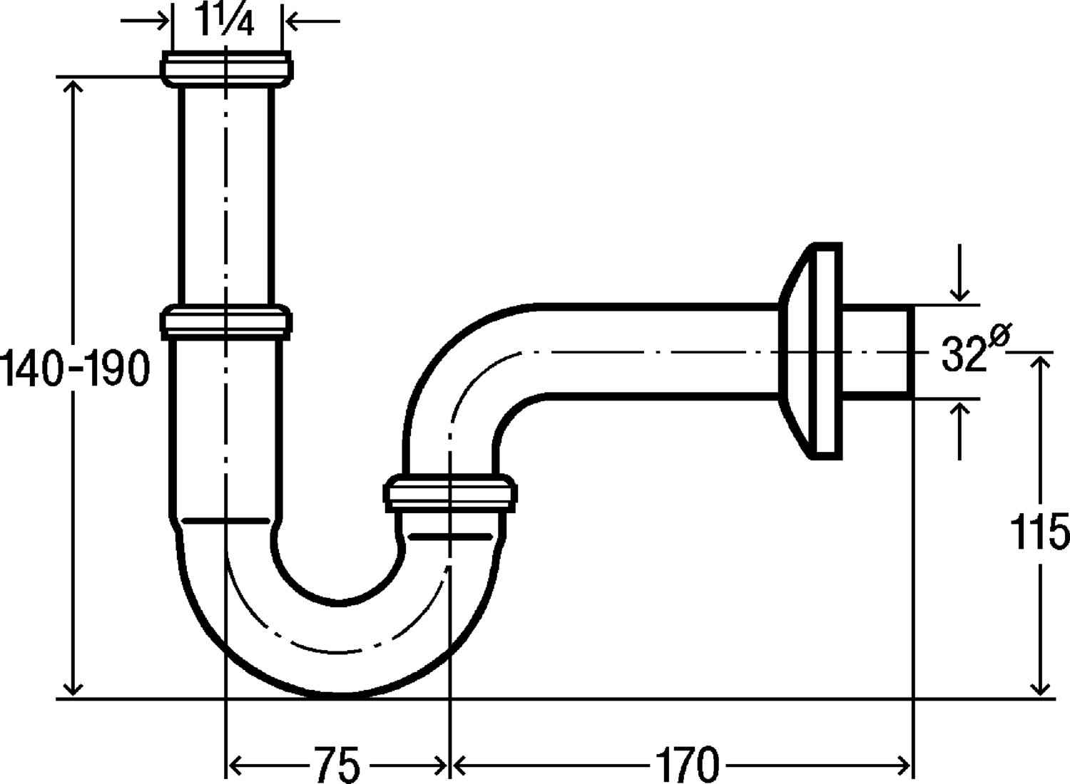 Канализационная арматура  Сифоны для умывальников и биде  Трубные сифоны VIEGA 305 611 Модель 5611 Santreyd  - Вид №3