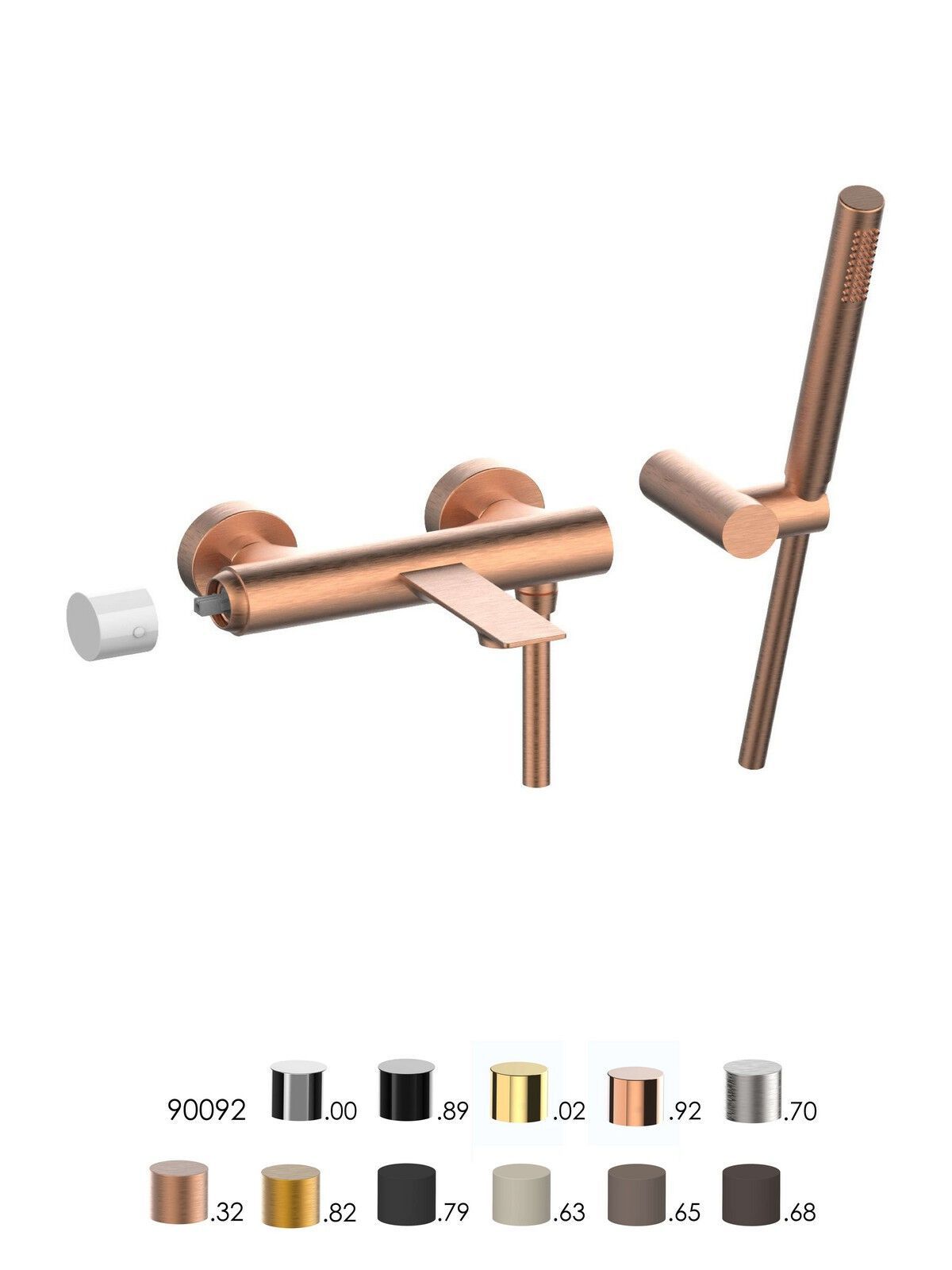 Настенный смеситель для ванны с ручным душем Rubinetterie Frattini Narciso S ARCH-00102282 - Вид №2