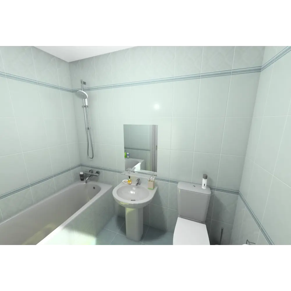 Плитка наcтенная «Дамаск 2С» глазурированная 27.5х40 см 1.65 м2 цвет серый Керамин STLM-2112000 - Вид №3