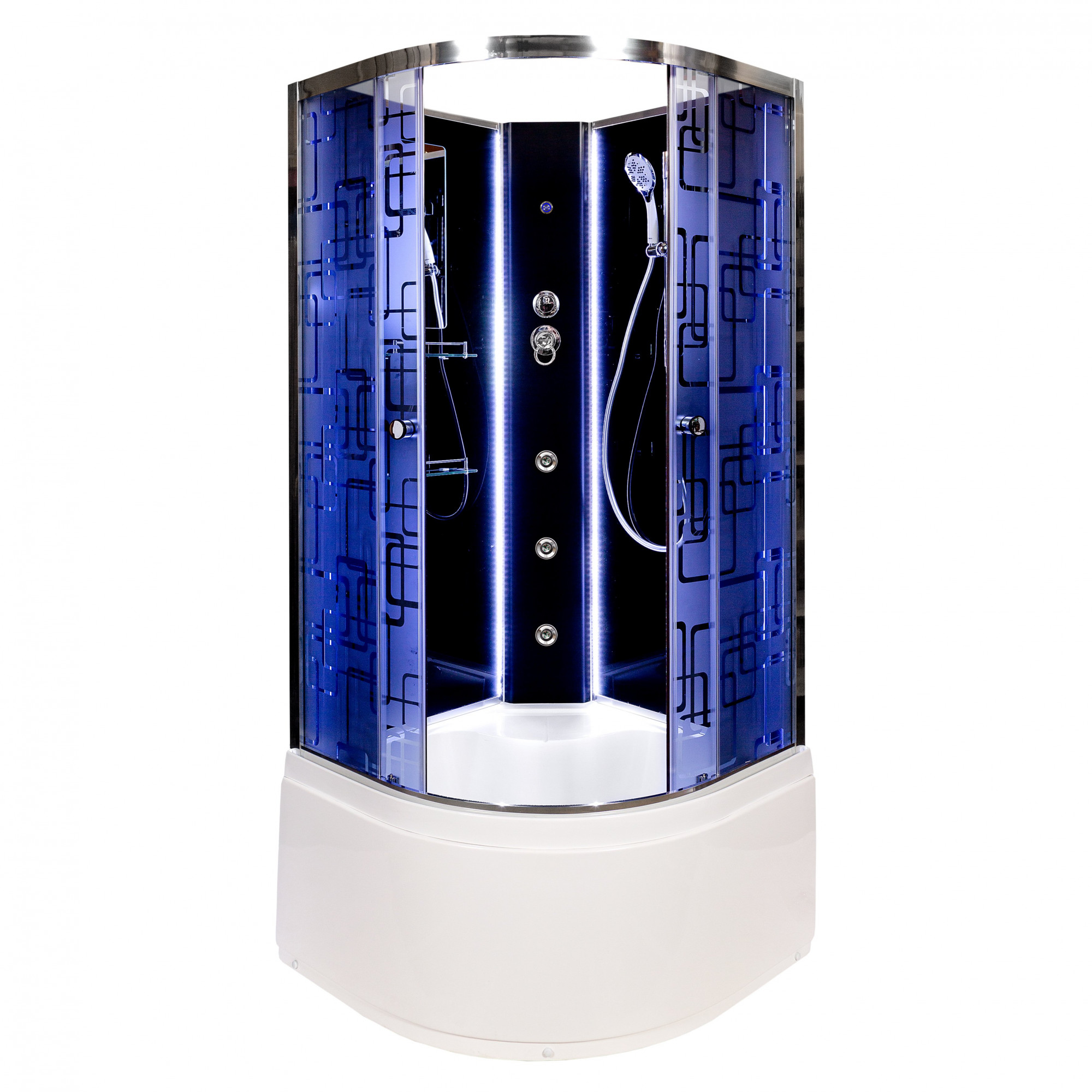 ЕМ1512 L с гидромассажем (гм.) Душевая кабина DETO Серия EM BМ4510 N LED с гм. BLACK