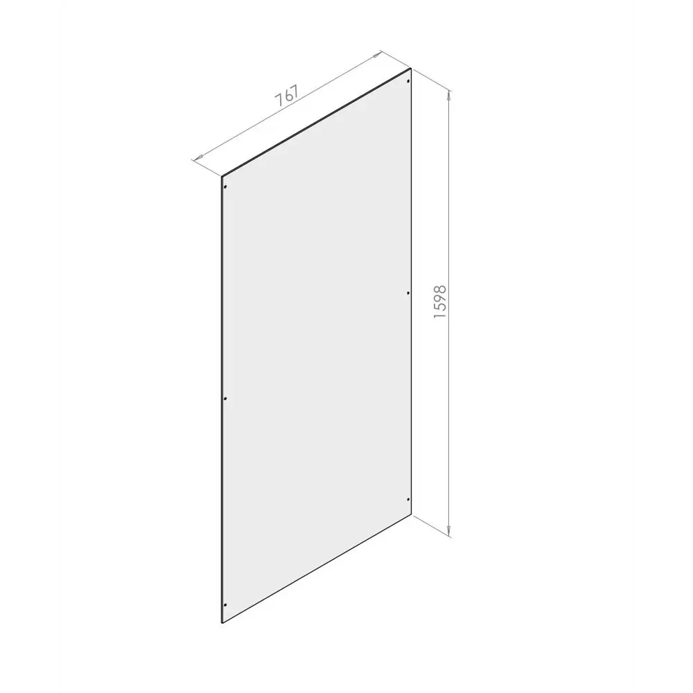 Стенка для душевой ширмы Domani-Spa Simple 1/4 круга 90x90 см 6 отверстий цвет белый STLM-2023300 - Вид №1