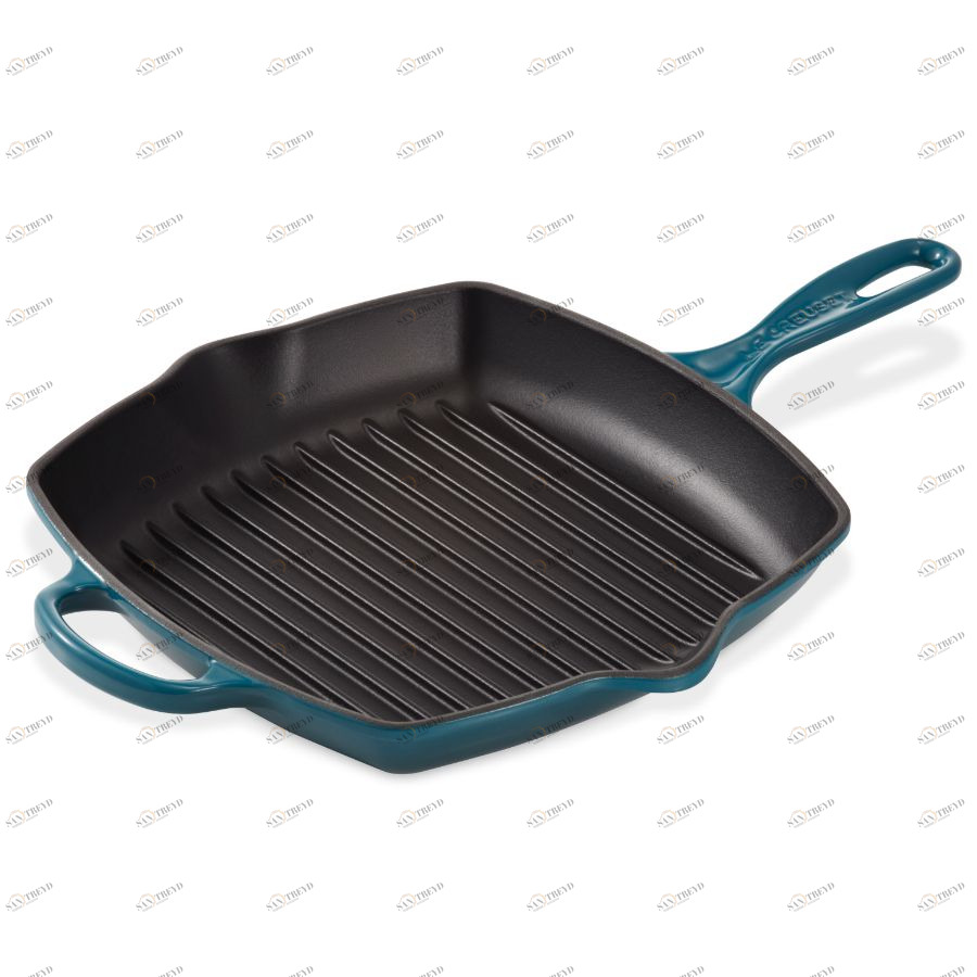 Сковорода-гриль чугунная Le Creuset, 26 см, серо-голубая 20183266420422