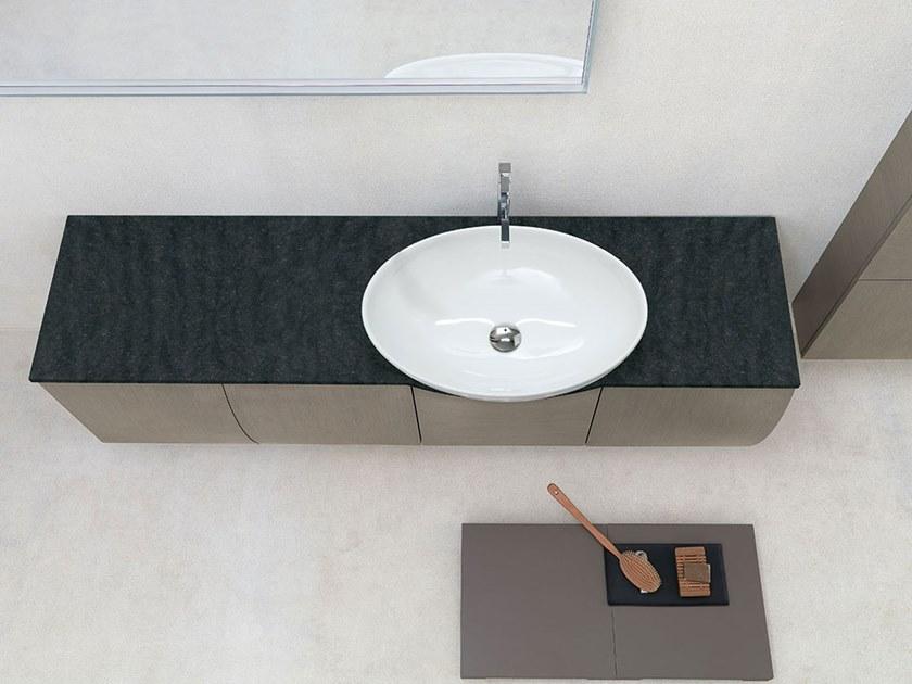 Archeda Подвесная тумба под умывальник из дерева с зеркалом Bombo sun-id-1363941 - Вид №1