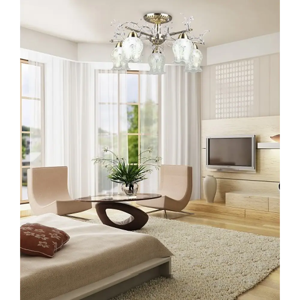 Люстра Clematis 5xE14x60 Вт LAMPLANDIA STLM-2016654 - Вид №8