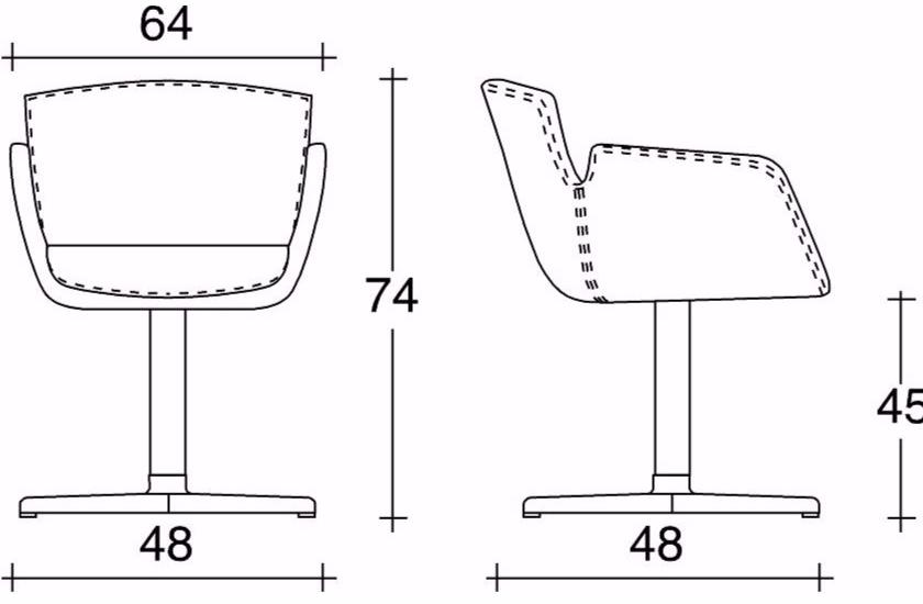 TALIN 4-спицевое кожаное кресло с подлокотниками для залов ожидания Nubia sun-id-1510621 - Вид №2