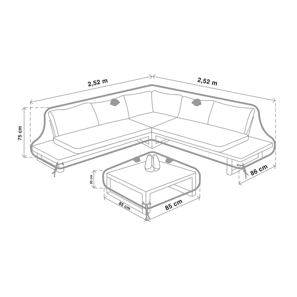 Защитный чехол для набора San Diego Naterial 252x75x252 см полиэстер светло-серый STLM-2050602 - Вид №6