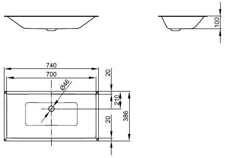 A231 Накладная раковина под столешницу  овальная Bette Betteloft - Вид №3