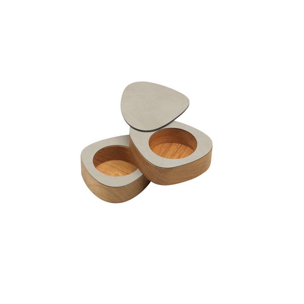 981867 NUPO light grey набор солонка/перечница фигурная 8х10х3см ;LIND DNA 