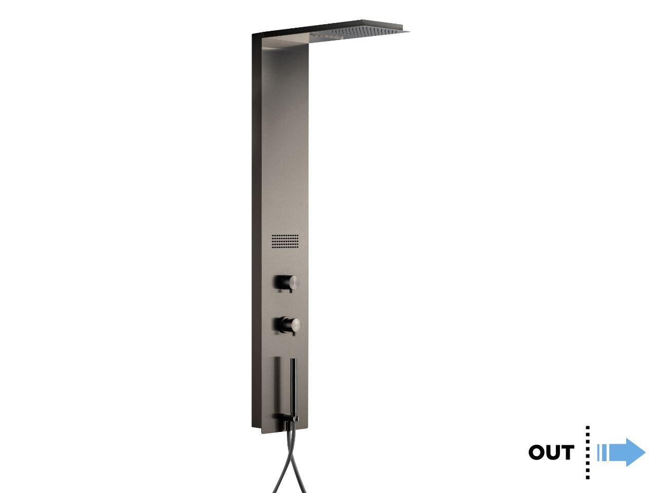 Душевая панель из нержавеющей стали с ручным душем и переключателем Cropelli Quadro ARCH-00098721 - Вид №20