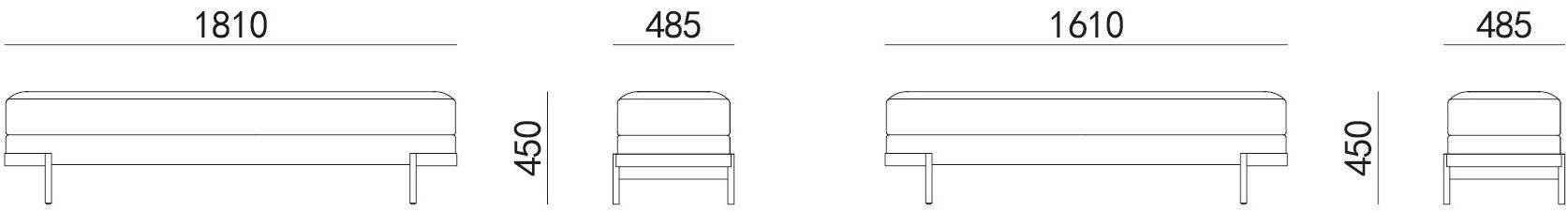 HC28 Cosmo Мягкая скамья из ткани Barry 24f003 - Вид №2
