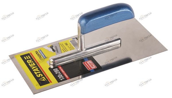 Гладилка нержавеющая прямая 130х280мм серия PROFI с деревянной ручкой Stayer 12325