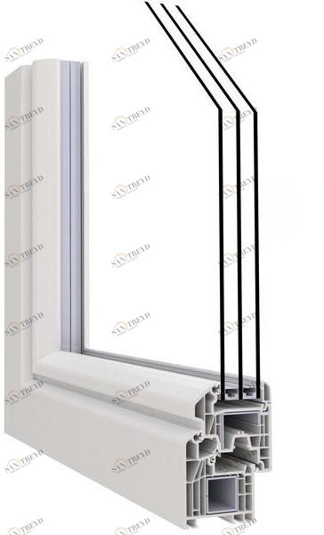 ALPHACAN Окно с терморазрывом из пвх с тройным остеклением sun-id-1368384