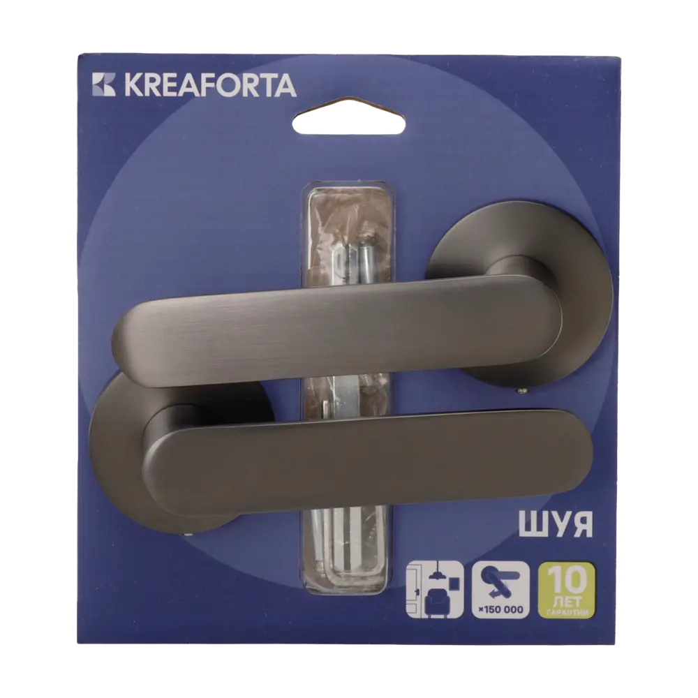 Дверная ручка на розетке KREAFORTA Шуя без запирания цвет графит 89456845 STLM-2106265  - Вид №2