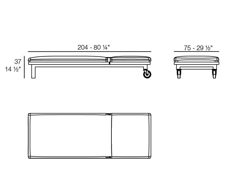Алюминиевая и деревянная откидная Садовая кровать с колесами Vondom Vineyard ARCH-00098664 - Вид №4