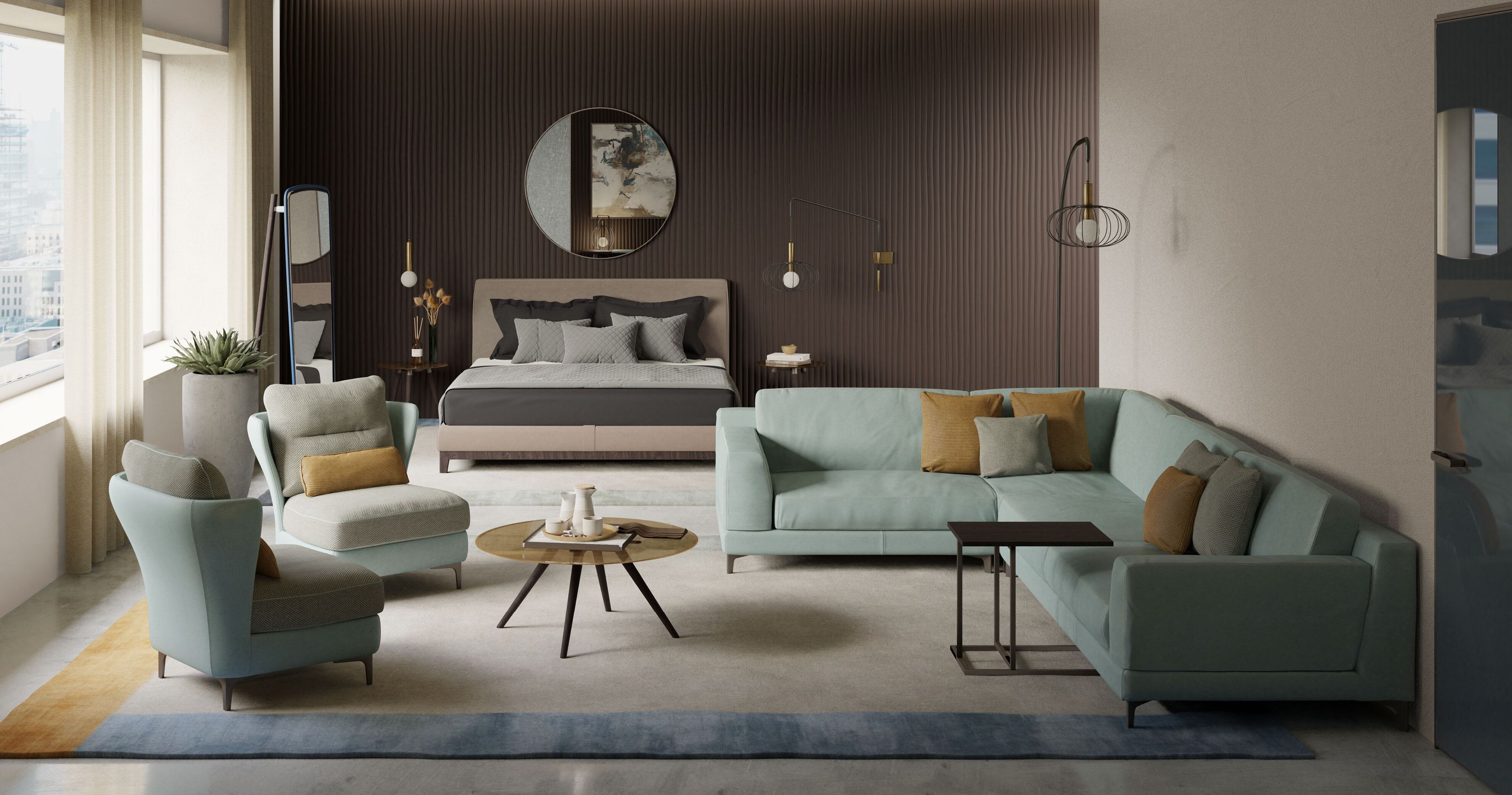 Кожаный диван Borzalino Бен ARCH-00138148 - Вид №1