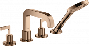 39454300 Смеситель для ванны на плитку на 4 отверстия с рычажными ручками и накладками AXOR CITTERIO