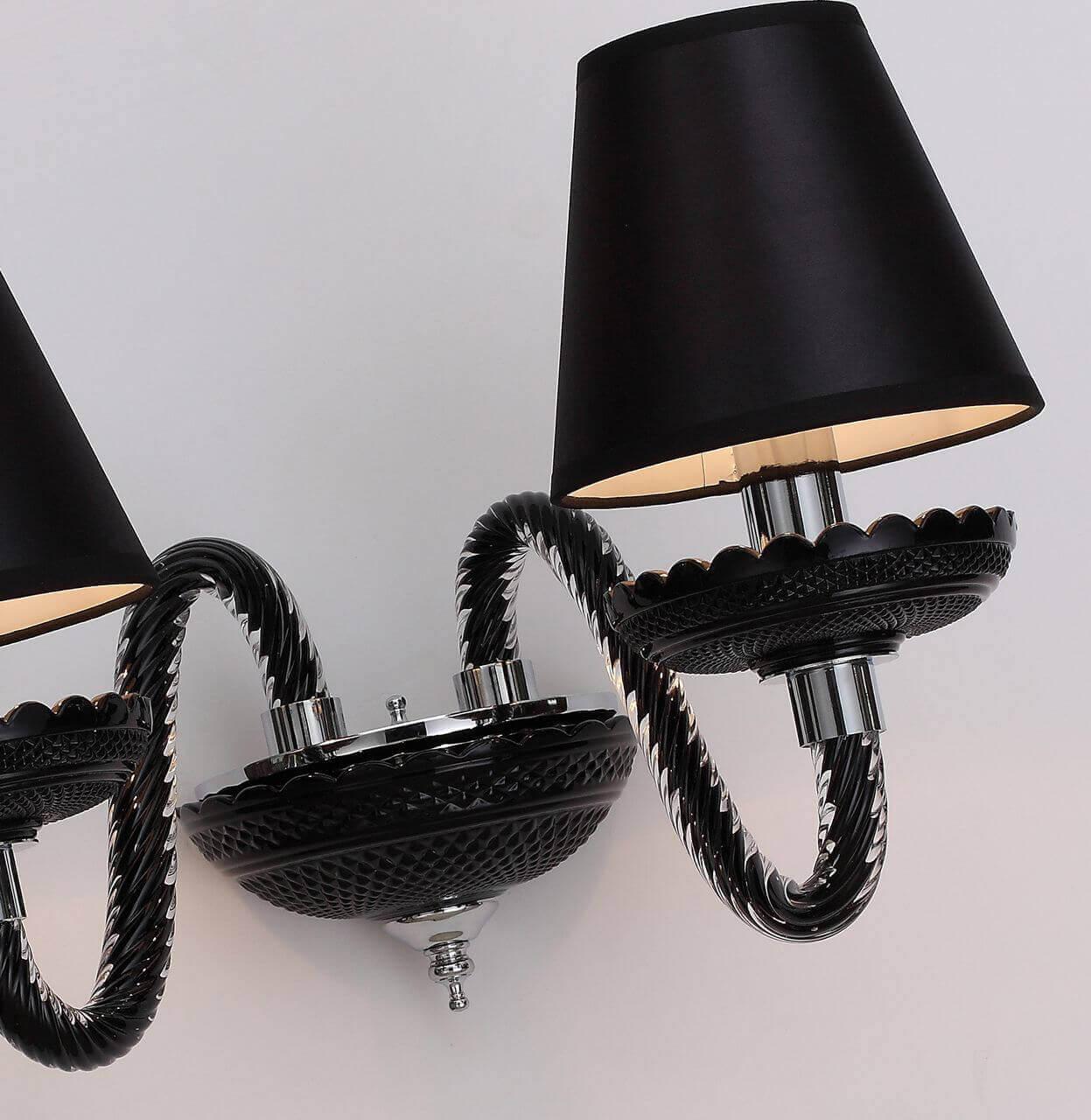 Бра металлическое с абажуром на 2 лампы черное Cleopatra 2055-2W FAVOURITE CLEOPATRA 00-3931277 Черный - Вид №2