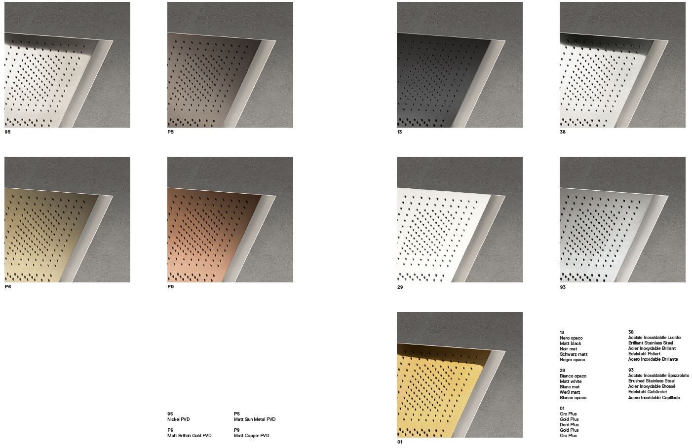 Круглая потолочная душевая головка из нержавеющей стали с 2 струями Fantini Rubinetti Acquafit ARCH-00137278 - Вид №2