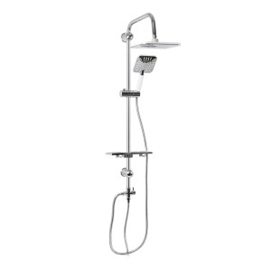 GFmark - Стойка душевая "тропический душ" с двумя лейками, квадратная с полосками, код: 3060