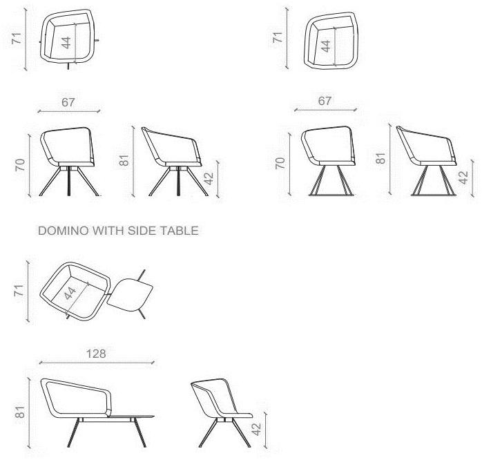 B&T Design Вращающееся кресло из ткани Domino sun-id-1492802 - Вид №5