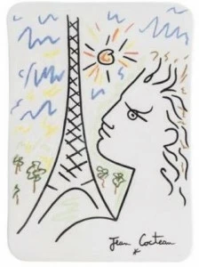 Roche Bobois Прямоугольная керамическая тарелка Jean cocteau