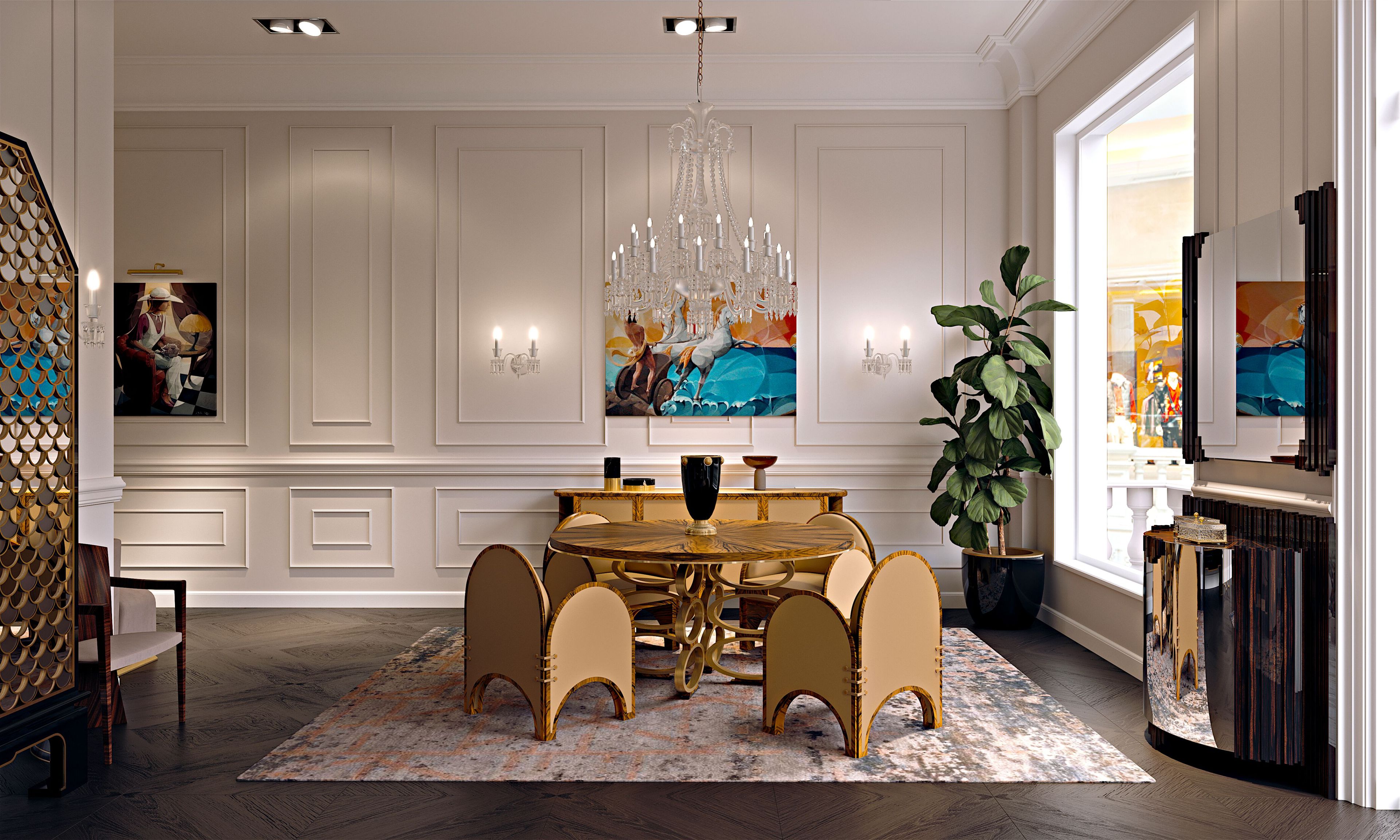 Круглый стол из дерева и металла Roman & Co Goldstein ARCH-00030211 - Вид №3