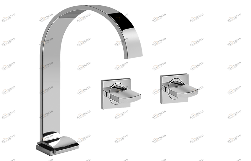 E-1812-C14U Смеситель высокий для умывальника с настенными кранами и изливом 19 см. GRAFF Sade