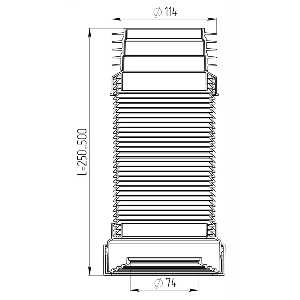 Гофра для унитаза армированная Акватер ø110 мм 50 см STLM-2198264 - Вид №2