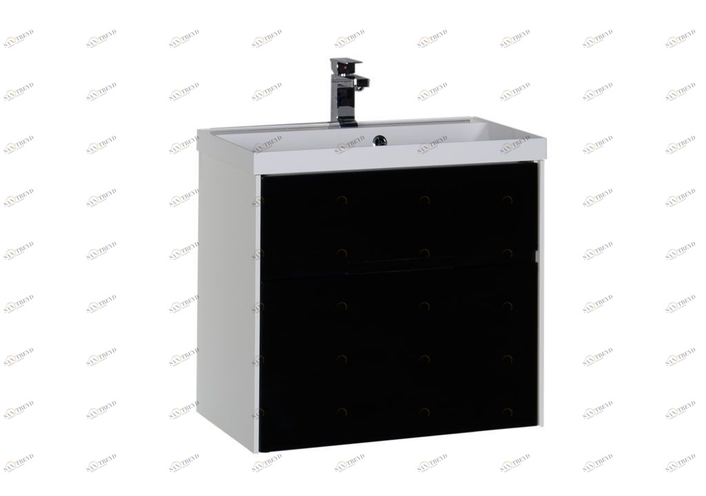 Тумба с раковиной Aquanet Латина 70 черный (2 ящика) 0018003300179394